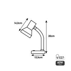 Lámpara de escritorio EDM London E27 60 W Flexo/Lámpara de escritori
