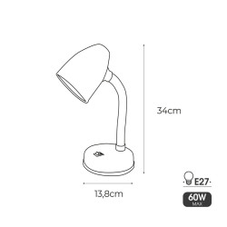 Lámpara de escritorio EDM Amsterdam E27 60 W Flexo/Lámpara de escrit