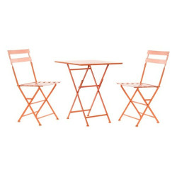 Conjunto de Mesa con 2 Sillas DKD Home Decor MB-177412 Coral 60 x 60 x