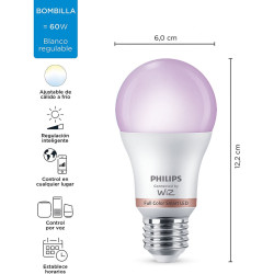 Bombilla Inteligente Philips Wiz Full Colors F 8,5 W E27 806 lm (2200-