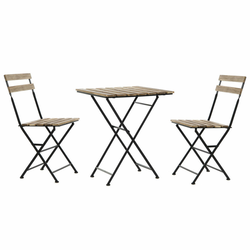 Conjunto de Mesa con Sillas DKD Home Decor 60 x 60 x 74 cm (3 pcs) Conjunto de Mesa con Sillas DKD Home Decor 60 x 60 x 74 cm (3 pcs)