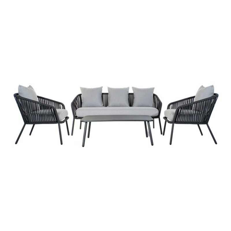 Conjunto de Sofá y Mesa DKD Home Decor MB-179039 Gris Jardín Poliés Conjunto de Sofá y Mesa DKD Home Decor MB-179039 Gris Jardín Poliés