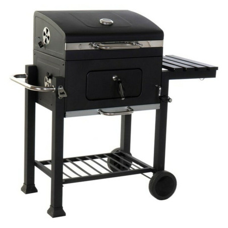 Barbacoa de Carbón con Tapa y Ruedas DKD Home Decor Negro Metal Acero