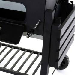 Barbacoa de Carbón con Tapa y Ruedas DKD Home Decor Negro Metal Acero