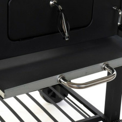 Barbacoa de Carbón con Tapa y Ruedas DKD Home Decor Negro Metal Acero