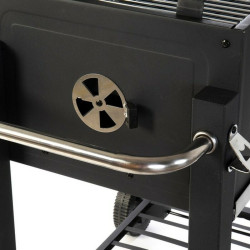 Barbacoa de Carbón con Tapa y Ruedas DKD Home Decor Negro Metal Acero
