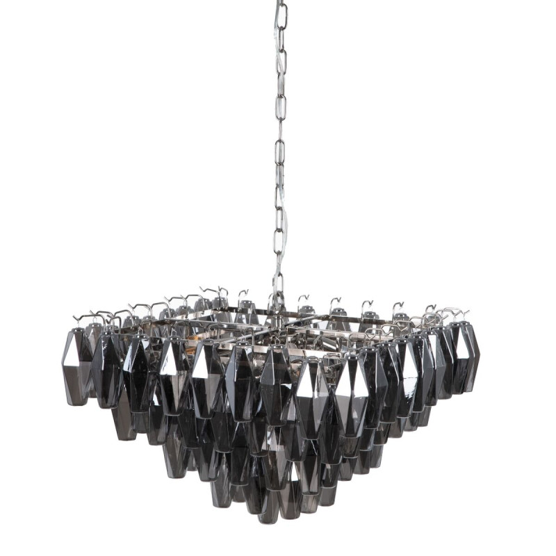 Lámpara de Techo 58 x 58 x 44 cm Cristal Metal Plata Lámpara de Techo 58 x 58 x 44 cm Cristal Metal Plata