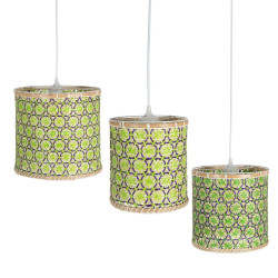 Lámpara de Techo 32 x 32 x 29 cm Natural Verde Bambú 220 V 40 W (3 U