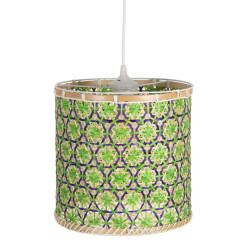 Lámpara de Techo 32 x 32 x 29 cm Natural Verde Bambú 220 V 40 W (3 U