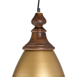 Lámpara de Techo 21 x 21 x 37 cm Dorado Madera Hierro 220 V Madera de