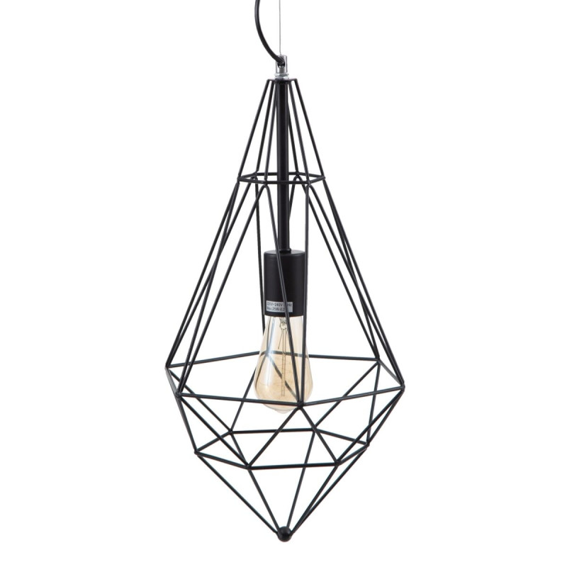 Lámpara de Techo Negro Metal 26 x 26 x 46 cm Lámpara de Techo Negro Metal 26 x 26 x 46 cm