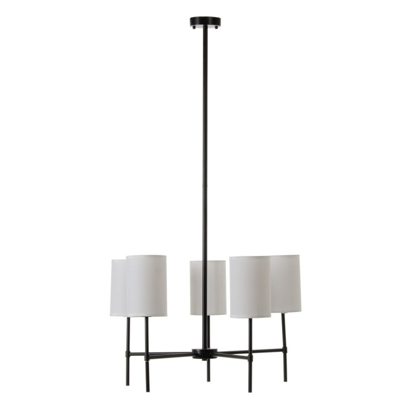 Lámpara de Techo 64 x 64 x 38 cm Negro Metal Blanco Ø 18 cm Lámpara de Techo 64 x 64 x 38 cm Negro Metal Blanco Ø 18 cm