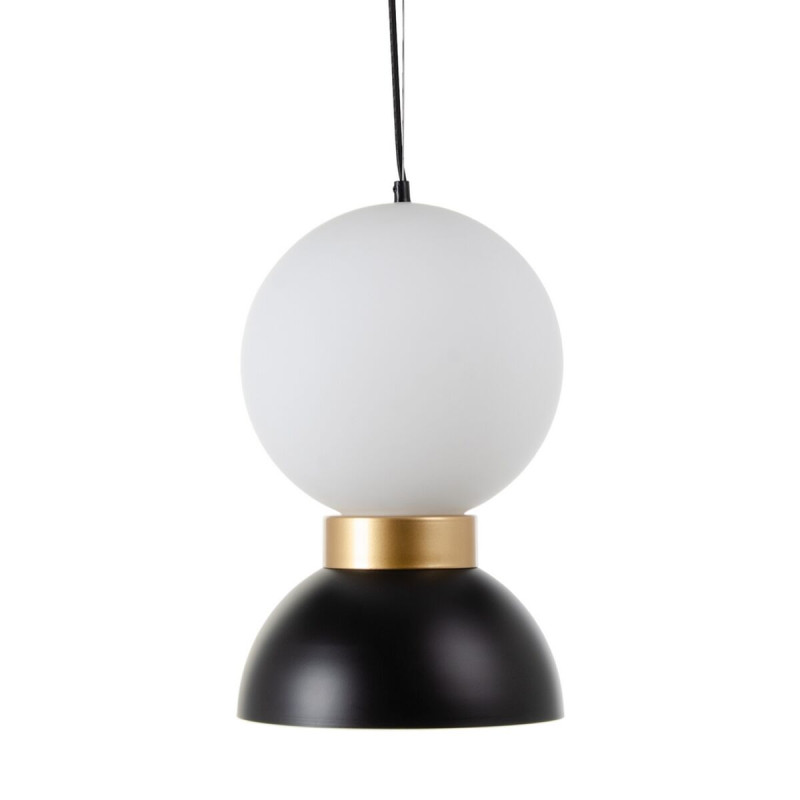 Lámpara de Techo Cristal Negro Metal Blanco 25 x 25 x 40 cm Lámpara de Techo Cristal Negro Metal Blanco 25 x 25 x 40 cm
