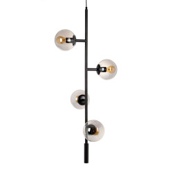 Lámpara de Techo 40 x 40 x 234 cm Cristal Negro Metal Ø 15 cm Modern