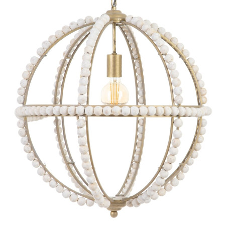 Lámpara de Techo 54 x 54 x 54 cm Metal Madera Blanco