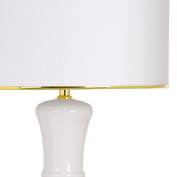 Lámpara de mesa Blanco Dorado Lino Cerámica 60 W 220 V 240 V 220-240