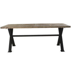 Mesa de Comedor DKD Home Decor Metal Hierro Madera Reciclada 200 x 100