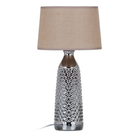 Lámpara de mesa Beige Plateado Arpillera Cerámica 60 W 220 V 240 V 2