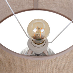 Lámpara de mesa Beige Plateado Arpillera Cerámica 60 W 220 V 240 V 2