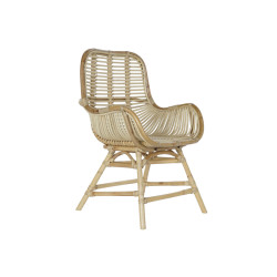 Silla de Jardín DKD Home Decor Multicolor Natural Ratán 61 x 58 x 92