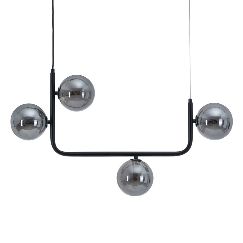 Lámpara de Techo 85 x 15 x 32 cm Cristal Negro Metal Lámpara de Techo 85 x 15 x 32 cm Cristal Negro Metal