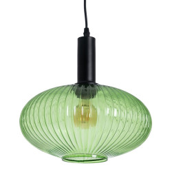 Lámpara de Techo Cristal Metal Verde 30 x 30 x 26 cm