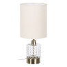 Lámpara de mesa Blanco Dorado Algodón Metal Cristal Latón Hierro 40
