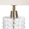Lámpara de mesa Blanco Dorado Algodón Metal Cristal Latón Hierro 40