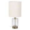 Lámpara de mesa Blanco Dorado Algodón Metal Cristal Latón Hierro 40