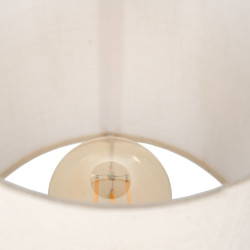 Lámpara de mesa Blanco Dorado Algodón Metal Cristal Latón Hierro 40
