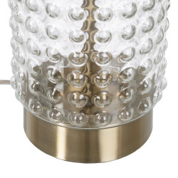 Lámpara de mesa Blanco Dorado Algodón Metal Cristal Latón Hierro 40