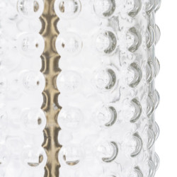 Lámpara de mesa Blanco Dorado Algodón Metal Cristal Latón Hierro 40