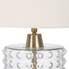 Lámpara de mesa Blanco Dorado Algodón Metal Cristal Latón Hierro 40