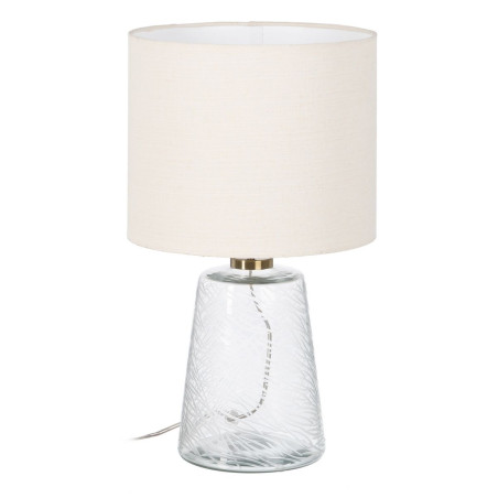 Lámpara de mesa Blanco Dorado Algodón Metal Cristal Latón Hierro 40
