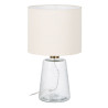 Lámpara de mesa Blanco Dorado Algodón Metal Cristal Latón Hierro 40