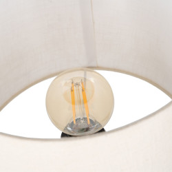 Lámpara de mesa Blanco Dorado Algodón Metal Cristal Latón Hierro 40