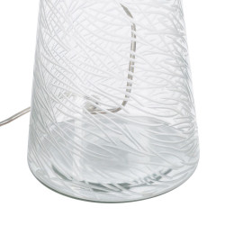 Lámpara de mesa Blanco Dorado Algodón Metal Cristal Latón Hierro 40