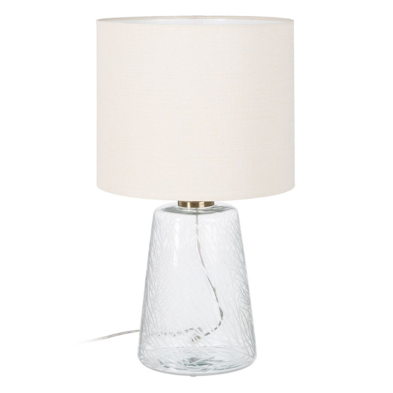 Lámpara de mesa Blanco Dorado Algodón Metal Cristal Latón Hierro 40 Lámpara de mesa Blanco Dorado Algodón Metal Cristal Latón Hierro 40