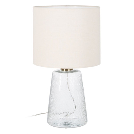 Lámpara de mesa Blanco Dorado Algodón Metal Cristal Latón Hierro 40