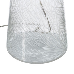 Lámpara de mesa Blanco Dorado Algodón Metal Cristal Latón Hierro 40
