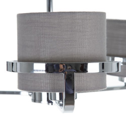Lámpara de Techo Gris Plateado Lino Metal Hierro 220-240 V 52 x 50 x