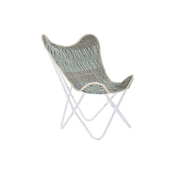 Sillón de jardín DKD Home Decor Azul Blanco Verde Hierro 74 x 65 x 9