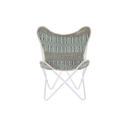 Sillón de jardín DKD Home Decor Azul Blanco Verde Hierro 74 x 65 x 9