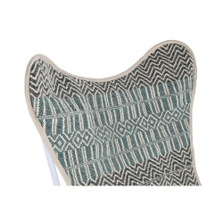 Sillón de jardín DKD Home Decor Azul Blanco Verde Hierro 74 x 65 x 9
