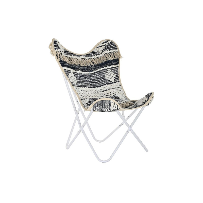Sillón de jardín DKD Home Decor Blanco Negro Hierro 74 x 65 x 90 cm Sillón de jardín DKD Home Decor Blanco Negro Hierro 74 x 65 x 90 cm