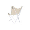 Silla de Jardín DKD Home Decor Gris Algodón Blanco Hierro (74 x 65 x