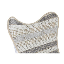 Silla de Jardín DKD Home Decor Gris Algodón Blanco Hierro (74 x 65 x