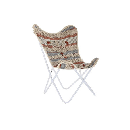 Sillón de jardín DKD Home Decor Blanco Naranja Hierro 74 x 65 x 90 c