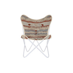 Sillón de jardín DKD Home Decor Blanco Naranja Hierro 74 x 65 x 90 c