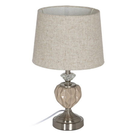 Lámpara de mesa Beige Plateado Metal Cristal 10 W 220 V 27 x 27 x 44
